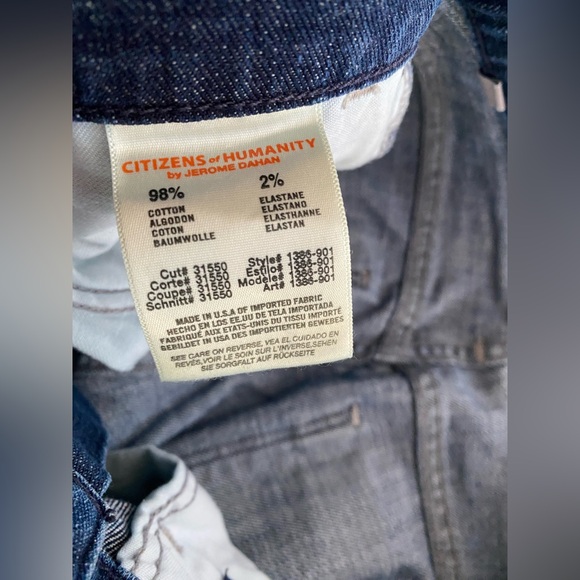 CITIZENS OF HUMANITY Dani Cropped Straight Leg Jeans Low-rise in Blue Sz 27 - Picture 6 of 14